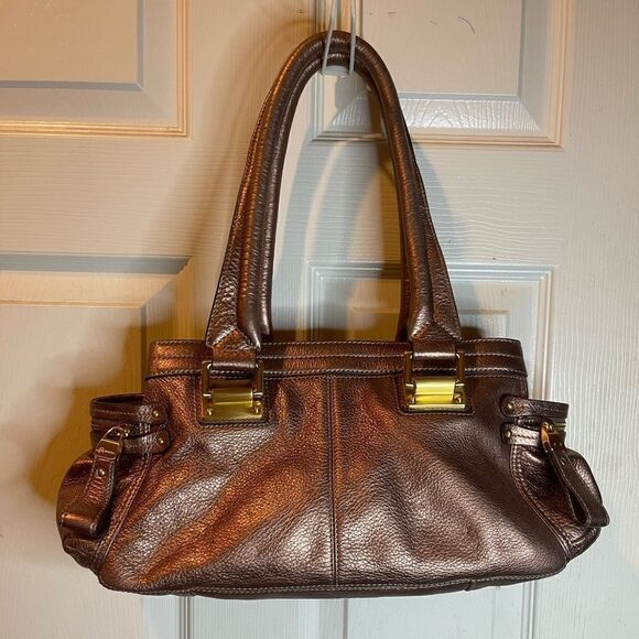 b. makowsky Handbags - B. Makowsky Shimmering Bronze Shoulder Bag